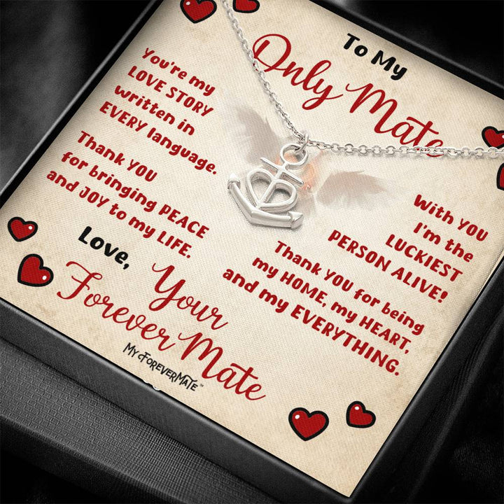 Anchor Pendant Necklace with Message Card