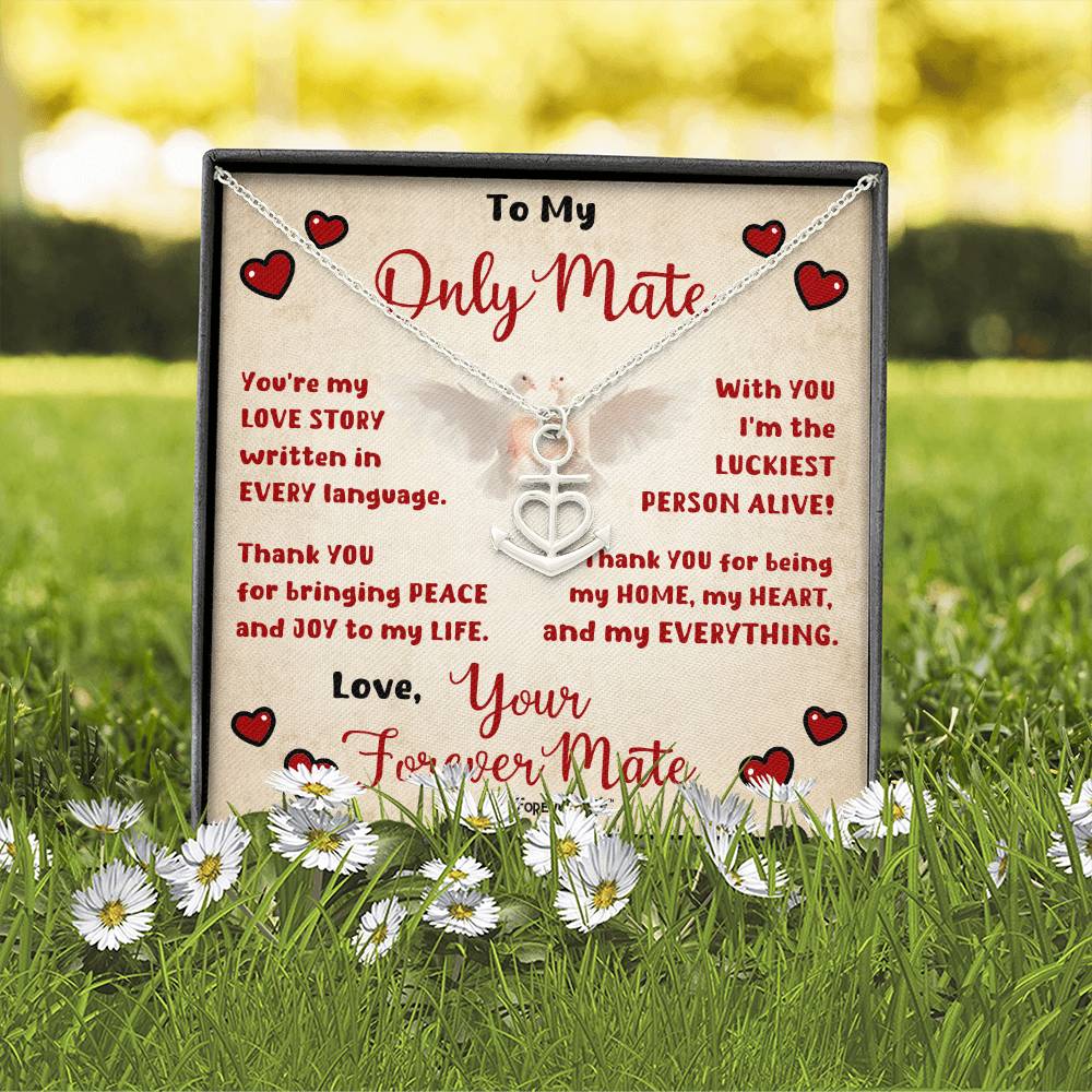 Anchor Pendant Necklace with Message Card