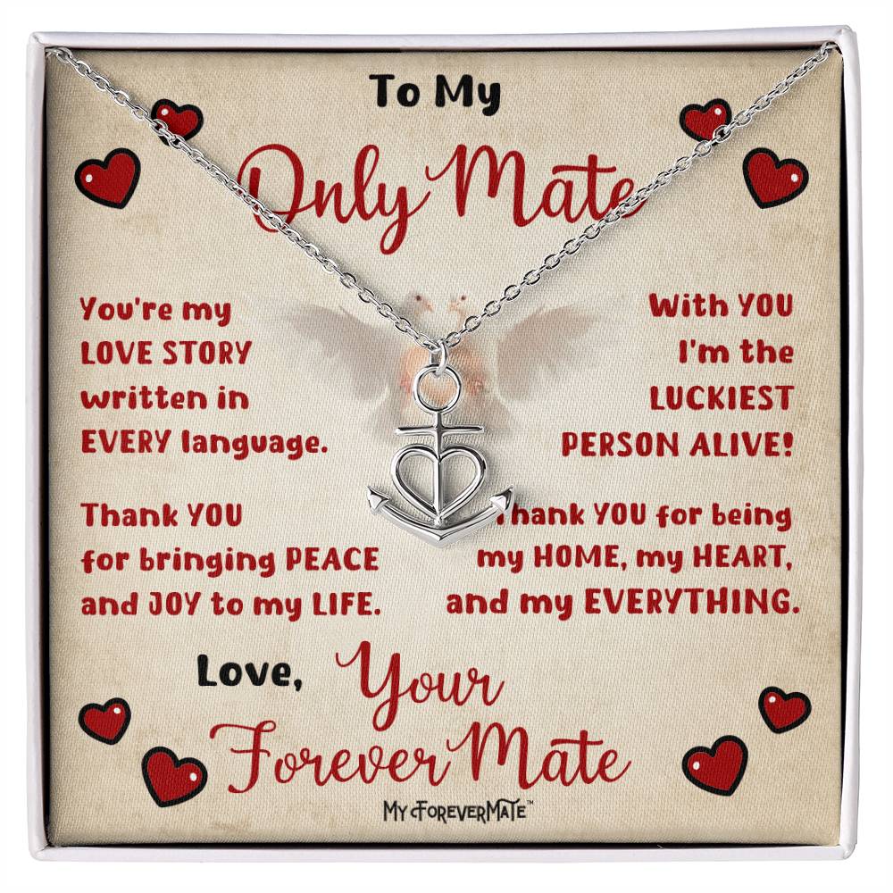 Anchor Pendant Necklace with Message Card