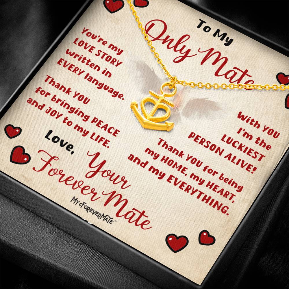 Anchor Pendant Necklace with Message Card