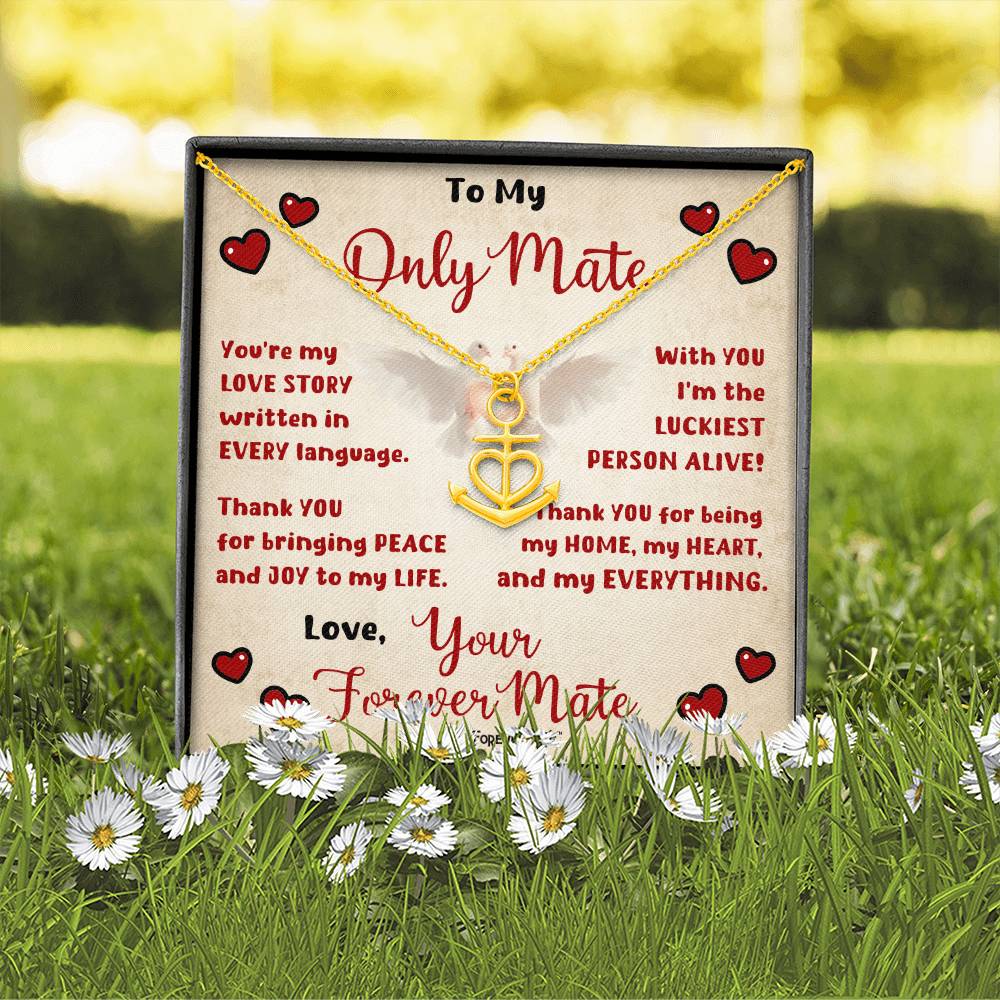 Anchor Pendant Necklace with Message Card