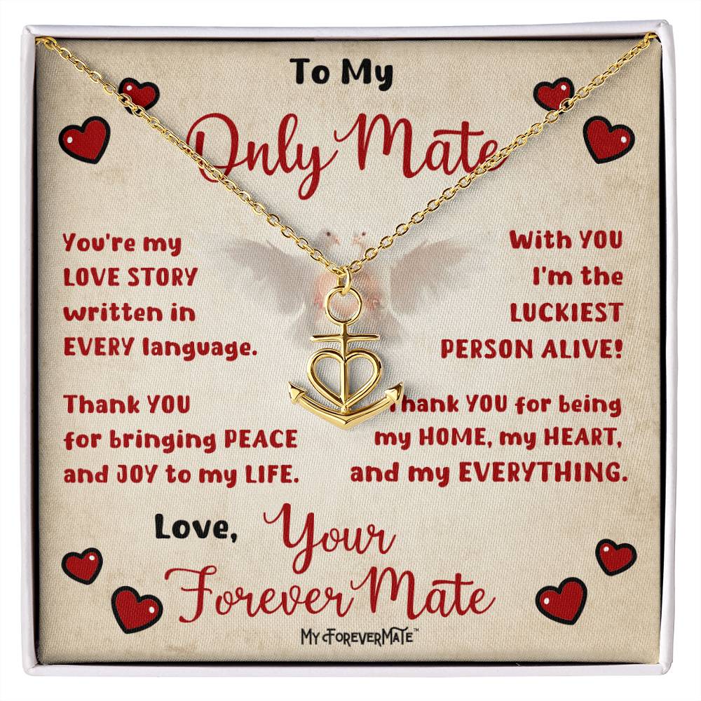 Anchor Pendant Necklace with Message Card