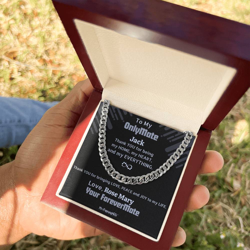 Cuban Link Chain in a Luxury Jewelry Box with LED light
