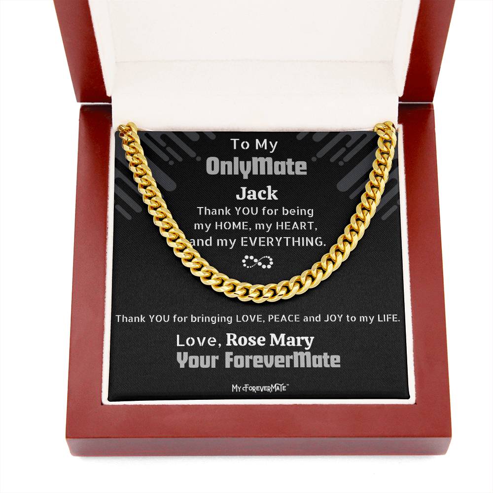 Cuban Link Chain in a Luxury Jewelry Box with LED light