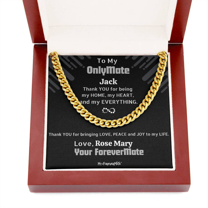 Cuban Link Chain in a Luxury Jewelry Box with LED light