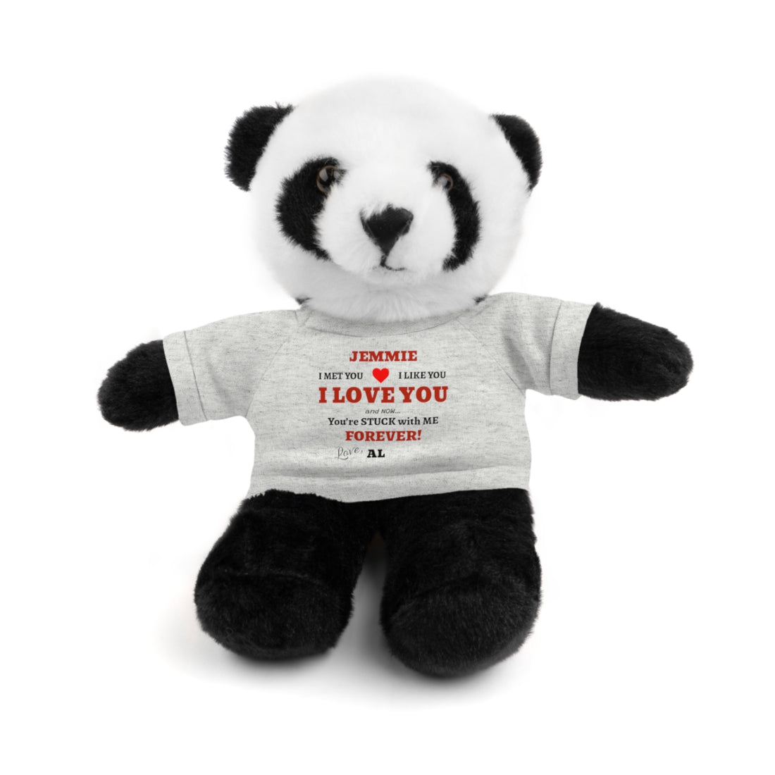 Personalized Stuffed Animal for Wife or Girlfriend • Custom Name Plushie with “You’re Stuck With Me Forever” Message